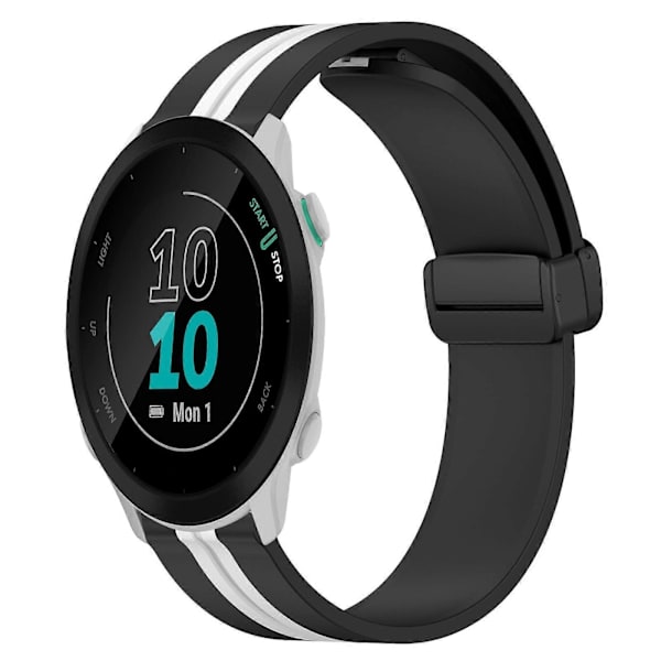 Silikone Urrem Til Garmin Forerunner 55-lingling} Black White