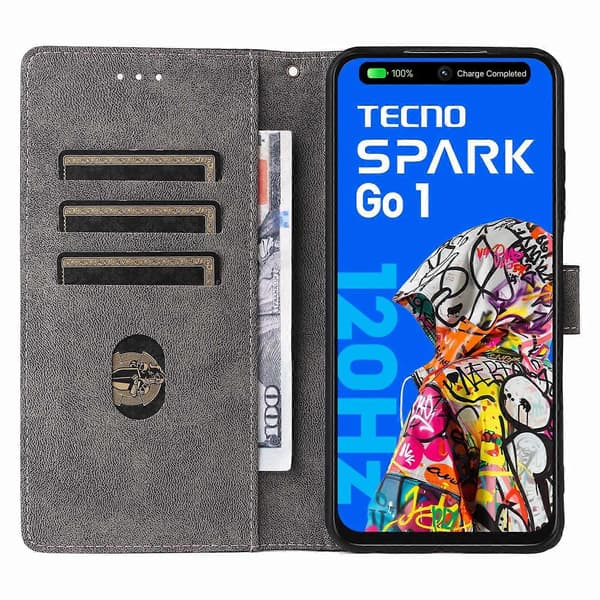 Kompatibel med TECNO Spark Go 2025 / Spark Go 1 / Pop 9 4G Plånboksfodral RFID-blockerande PU Läderfodral Ställ Vie-lingling} Multicolor Green