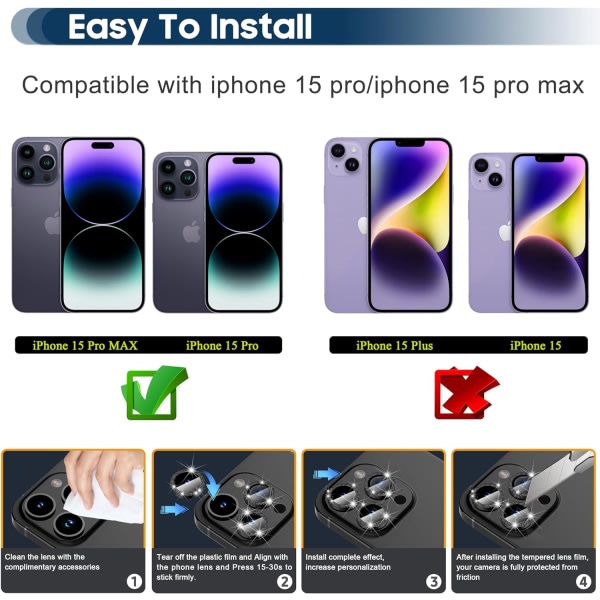 (Svart) Lämplig för iPhone 15 Pro/15 Pro Max iPhone 15 Pro/15 Pr