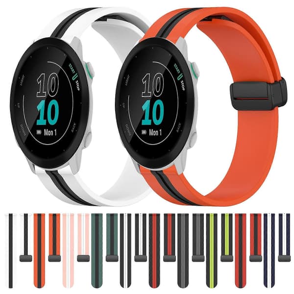 Silikonklokkereim for Garmin Forerunner 55-lingling} Black Grey