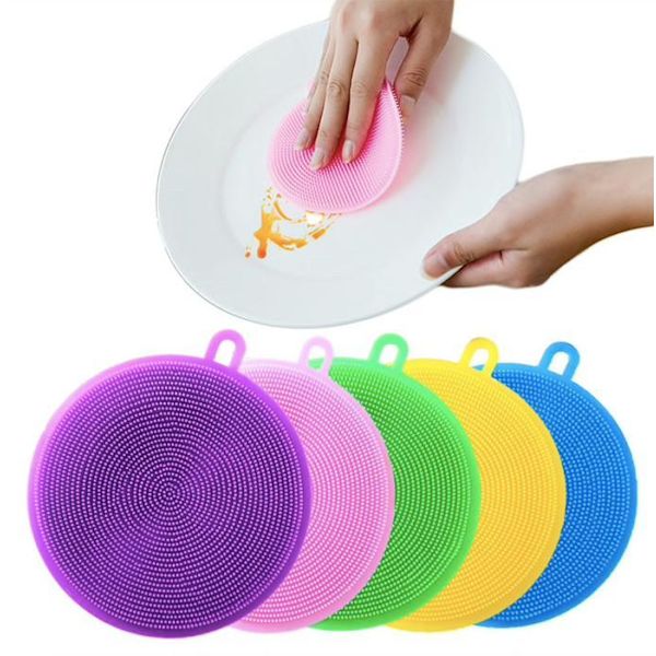 Magnetisk oppvasksvamp i silikon multifärg multicolor