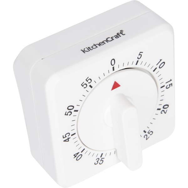 Hot 2025 1 stk. køkkenur, 60 minutter, hvid 1pc