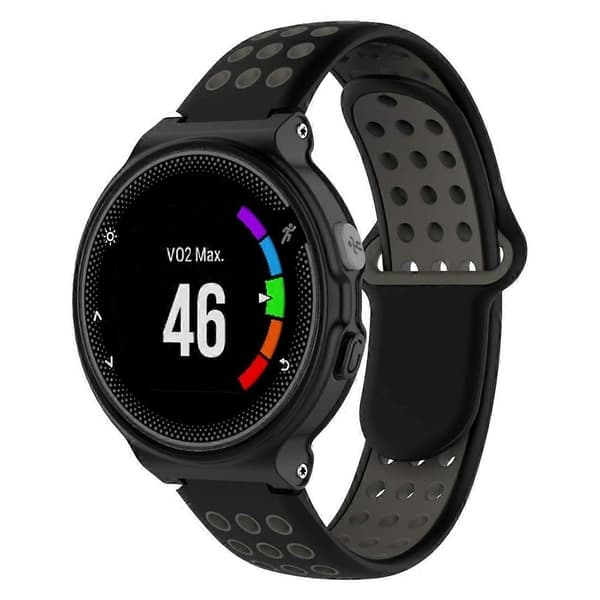 Silikonerem i dobbelt farve til Garmin Forerunner 220-lingling} Black Grey