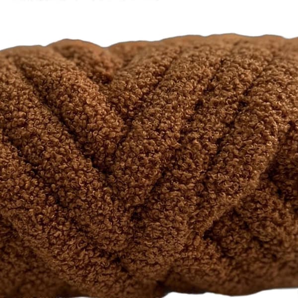 Grovt ullgarn armstickningsgarn lätt DIY handstickning tjockt garn vikt-lingling} Caramel