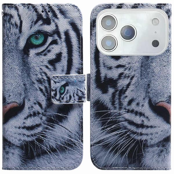 Kompatibel med iPhone 17 Pro Plånboksfodral Mönstertryck Läder Telefonskal-lingling} Multicolor Tiger