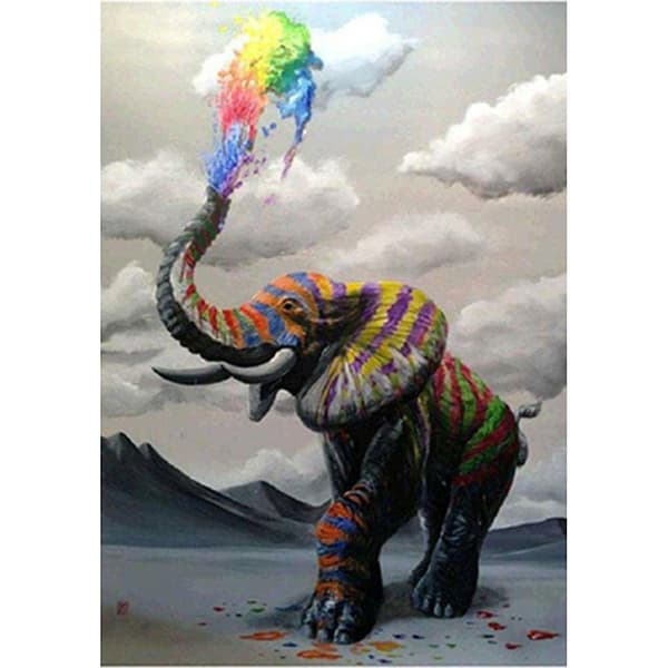 Diamantmaleri 30x30 cm elefant dyre diamantmaleri DIY multifärg multicolor