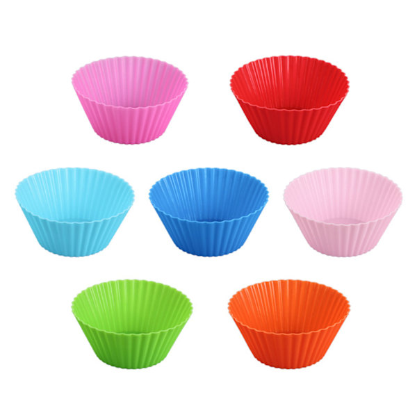 50 genanvendelige silikone bageforme, cupcake/muffin underlag, 7 cm