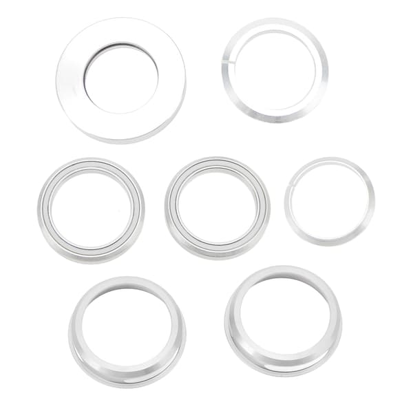 Sammenklappeligt headsetlejesæt til cykler, 44 mm aluminiumslegering med indbyggede lejer, sølv. 0.1