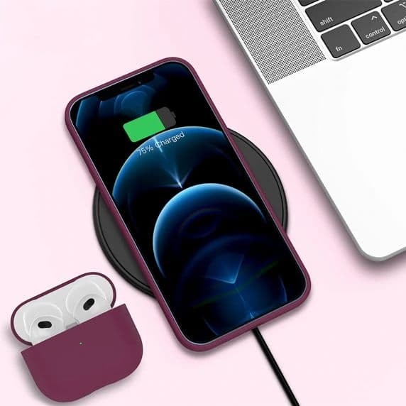 Silikonikuori yhteensopiva iPhone 12/12 Pro - Punainen