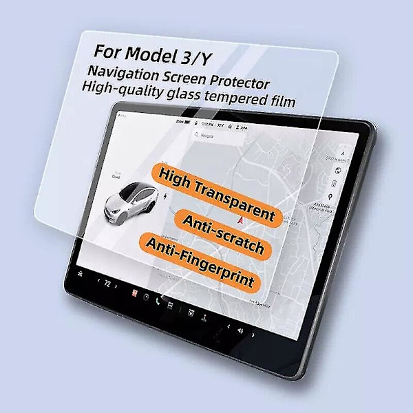 Heta 2025 2st Tesla Model 3 /y 9d Hd Härdat Glas Touch Screen Protector Snabb Fri Frakt