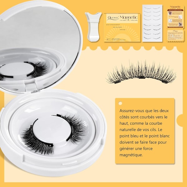 Magnetic False Eyelashes, Reusable, Natural Style, Includes Applicators, No Glue Required, Easy Magnetic False Eyelashes.