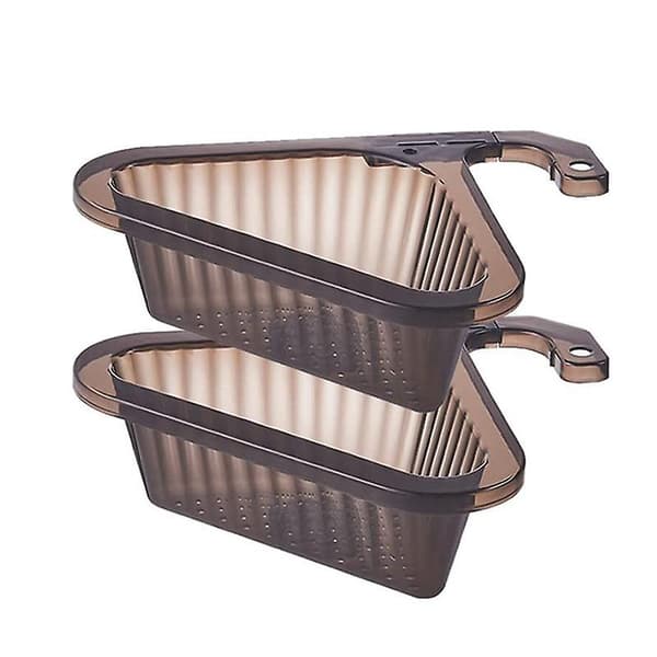 Justerbar diskbänksil (2-pack) med transparent dräneringskorg D