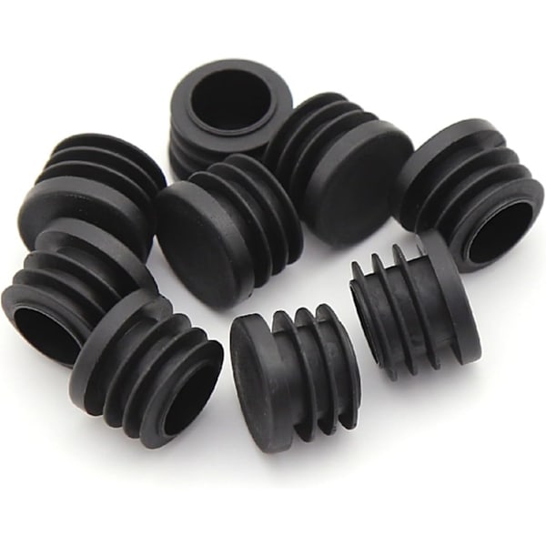 Heta 2025 16mm Svarta Plastlock, Svarta Runda Rörlock, Inre Ändlock för Stolar Skrivbord Bordsben Möbelrör, 20 st