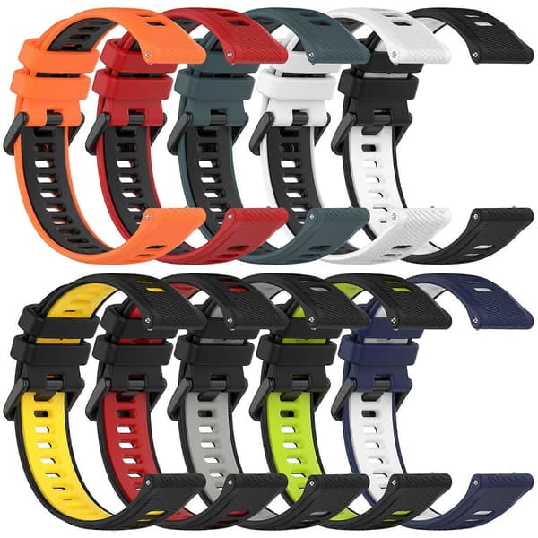 Silikoninen kellon ranneke Garmin Vivoactive 4S -kelloon -lingling} Black White