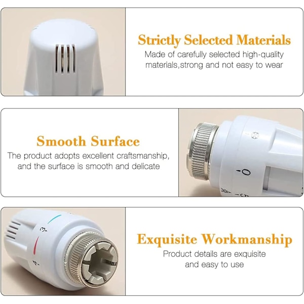Termostatiskt radiatorhuvud - 4 stycken, M30 X 1.5 för hem och kontor