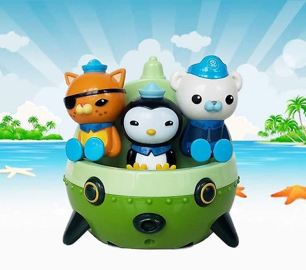 Octonauts pullback-bil/bådmodel, havfrue-frølæskedrik, anime-actionfigurlegetøj, fødselsdagsgave til børn