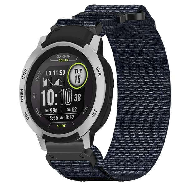 22mm Nylon Klockarmband Kompatibelt med Garmin Instinct-lingling} Blue