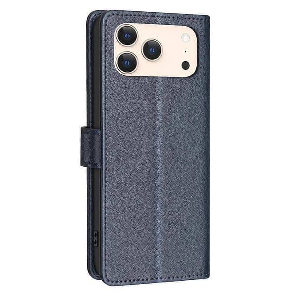 Litchi Textur RFID PU Fodral-lingling} Blue iPhone 17 Pro