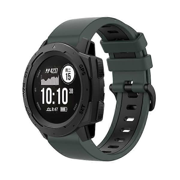 Silikon Armband För Garmin Instinct-lingling} Olive Green Black