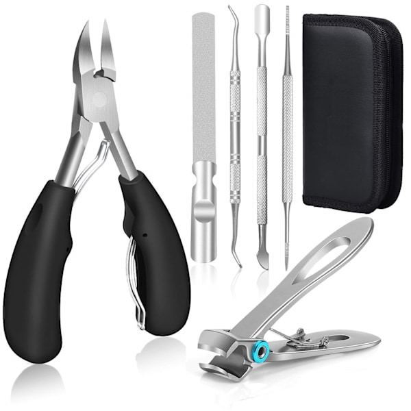 Black Podiatrist-Grade Nail Clipper, Extra Sharp, Suitable for Thick Nails.