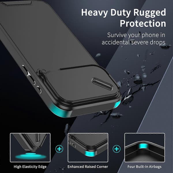 TPU + PC Telefoncover Kompatibelt med iPhone 17 Pro-lingling} Black iPhone 17 Pro Max