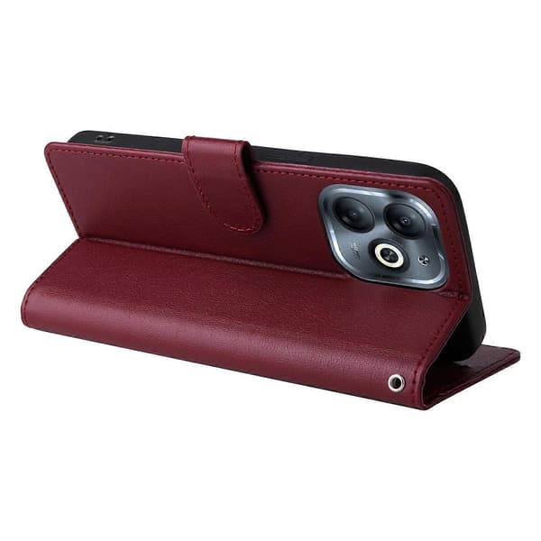 Kompatibel med Infinix Smart 8 4G Lommebok Etui Stativ PU Lær Telefon Deksel-lingling} Multicolor Wine Red