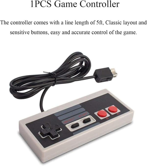 1 NES Classic Mini Controller med 2 x 3 meter forlængerkabler til NES Classic Mini
