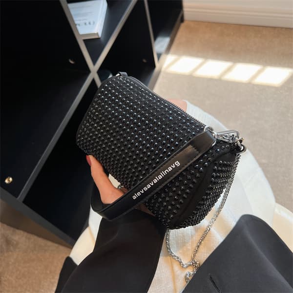 Teksturerede rhinstens tasker til kvinder, mode tasker, crossbody tasker, multifunktionelle kædetasker, skuldertasker og crossbody tasker