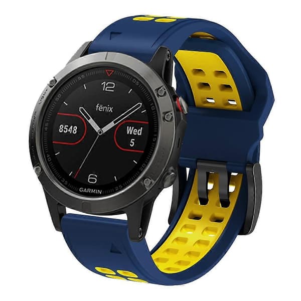 Silikone Urrem Til Garmin Fenix 6-lingling} Midnight Blue Yellow