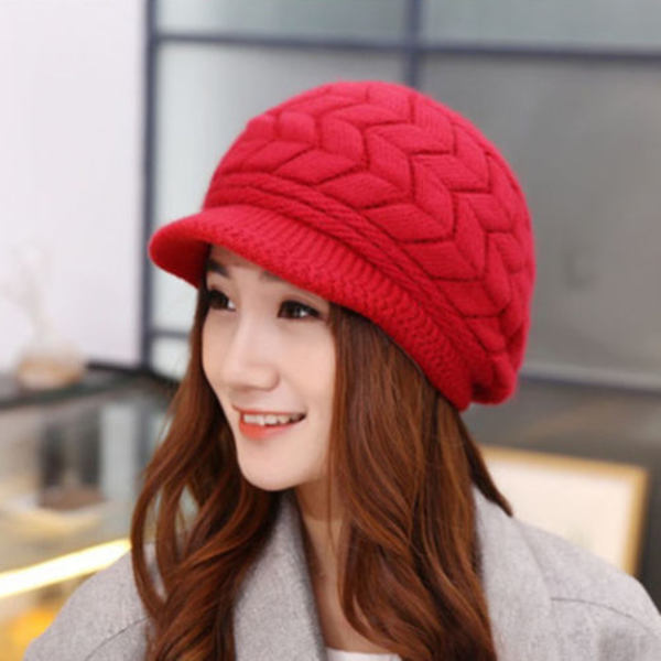 Dame Modehatte & Tilbehør_Retro Hatte_Strikkede Hatte red