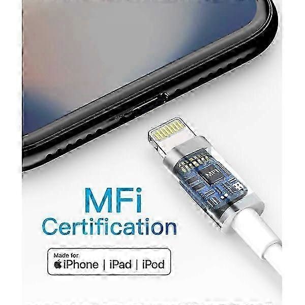 3-pak 2 m iPhone opladerkabel, USB til Lightning kabel, iPhone kabel kompatibel med iPhone white-lingling}