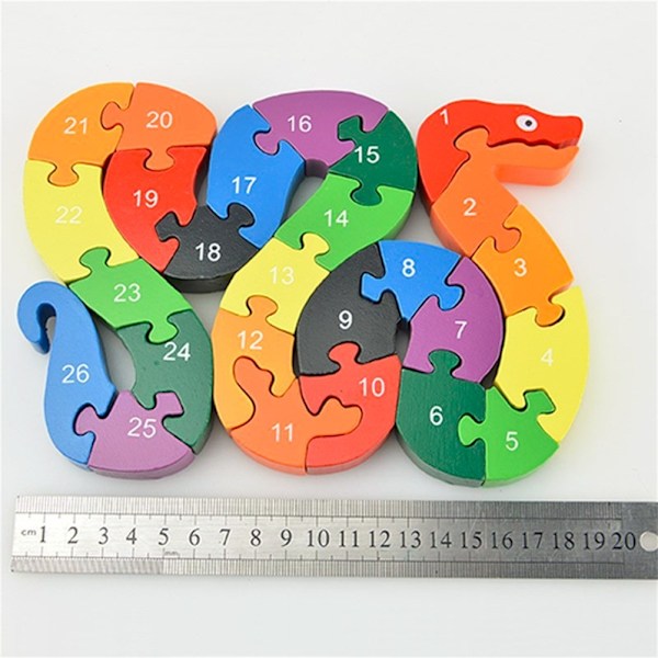 Heta 2025 26 st Alfabet Träpussel Jigsaw Barn Nummerblock Förskola