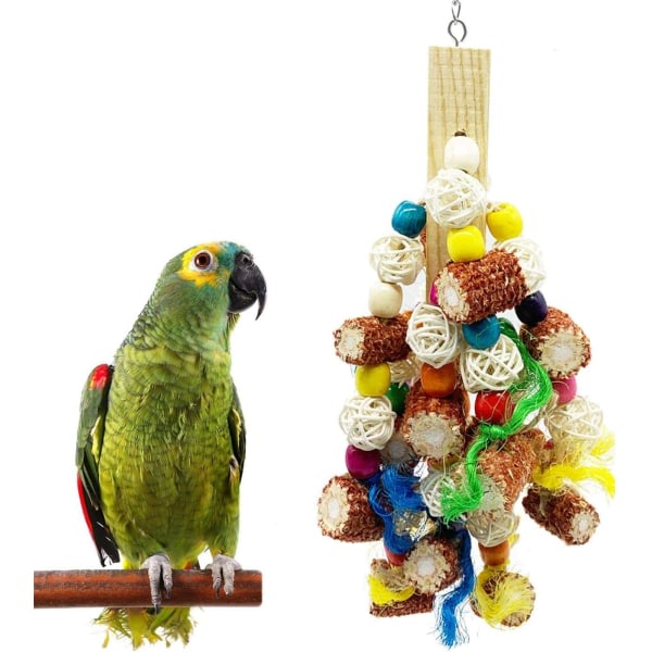 Fågelblockknutar Rivande leksak Naturlig majskolvar Papegojatuggleksak rekommenderas för kakaduaror, parakiter, konurer, afrikanska gråpapegojor