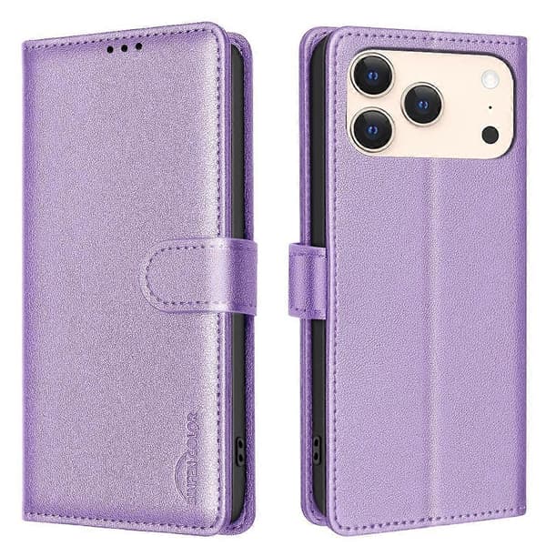 Litchi Tekstur RFID PU Veske-lingling} Purple iPhone 17 Pro