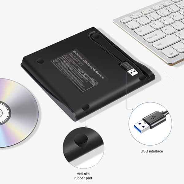 Varm Bärbar Ultratunn Extern CD-enhet, Högkompatibelt System DVD-spelare för PC Mac, USB-C Kompatibel Plug and Play Optisk Disk