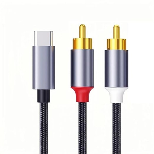 Heta 2025 Ljudadapterkabel Telefon till RCA Lotus-kabel Högtalare Ljudförstärkare Länk Ljudkabel för Apple iPhone Lightning USB-C connector