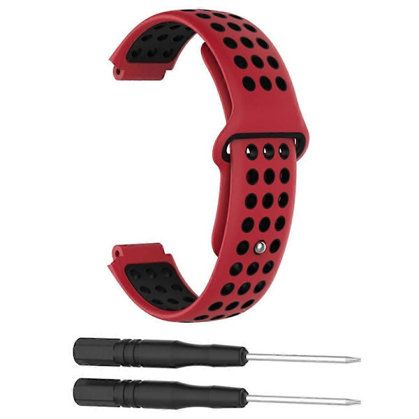 Silikonerem i dobbelt farve til Garmin Forerunner 220-lingling} Red   Black