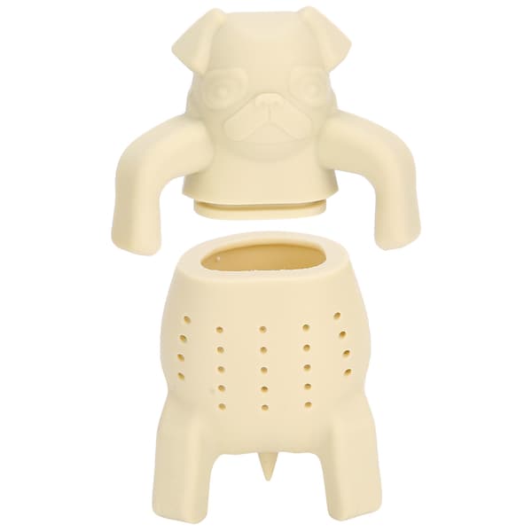 Søt hundeformet te-infuser i silikon, egnet for hjemme- og kontorbruk, beige. 0.2