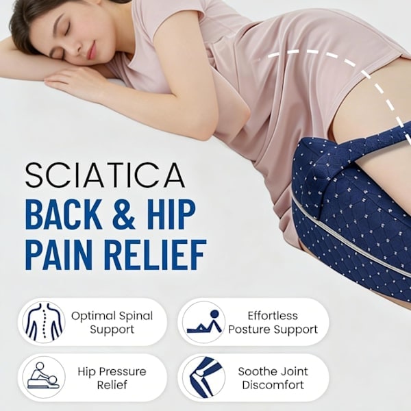 Sidoliggande knäkudde, vit ortopedisk kudde i memory foam white