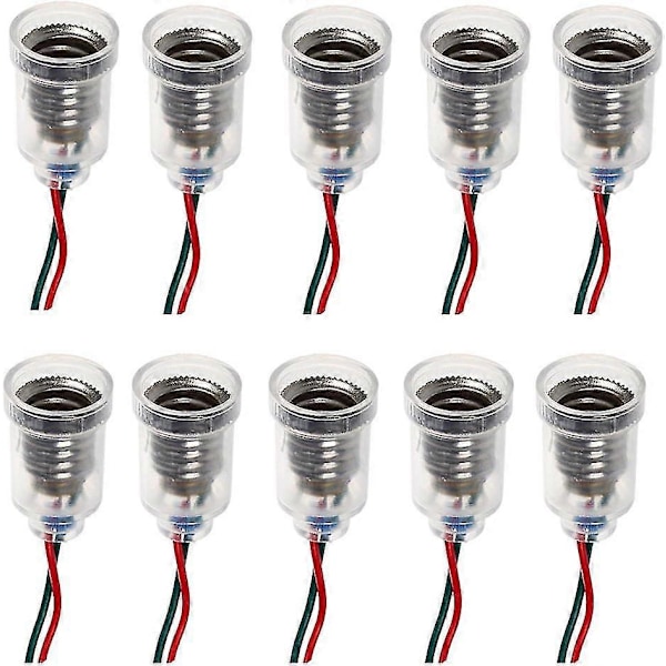 Heta 2025 E10 Lampklämma Liten Glödlampshållare 10st Lamputtag med Kabel för Elektrisk Testning Hemma