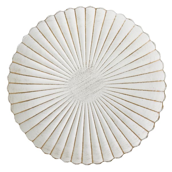 Dekorativ bricka, 31,5 x 31,5 cm, vit/guldfinish.
