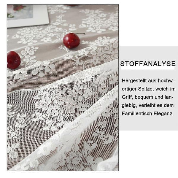 Valkoinen retro pyöreä pitsipöytäliina