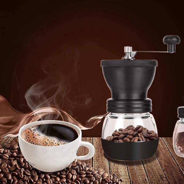 Manuell kaffekvarn, keramisk kvarn, lämplig för espresso och bryggkaffe.