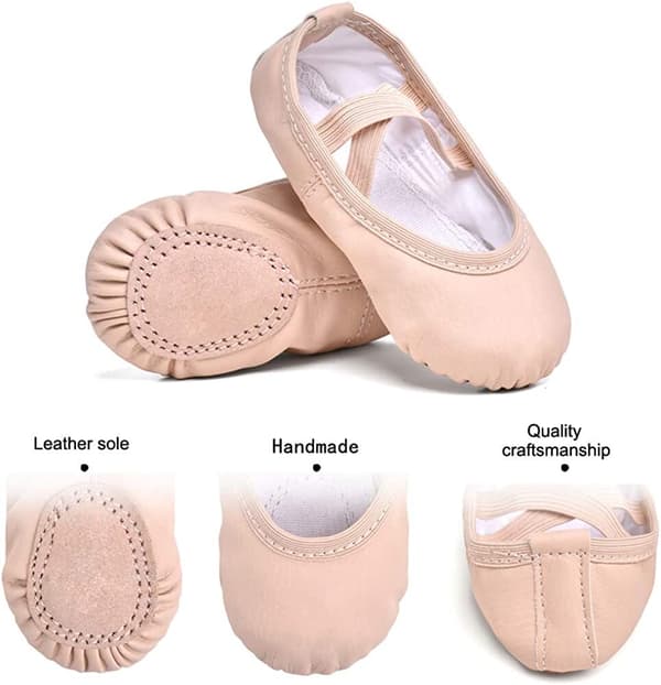Ballettsko for jenter, mykt skinn; dansesko for gutter, rosa. PINK 26