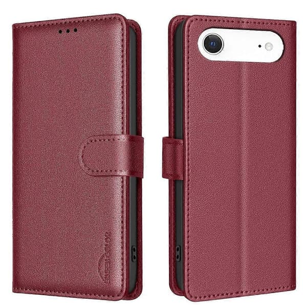 Litchi Tekstur RFID PU Etui Kompatibelt med iPhone 17 Pro-lingling} Red iPhone 17 Air