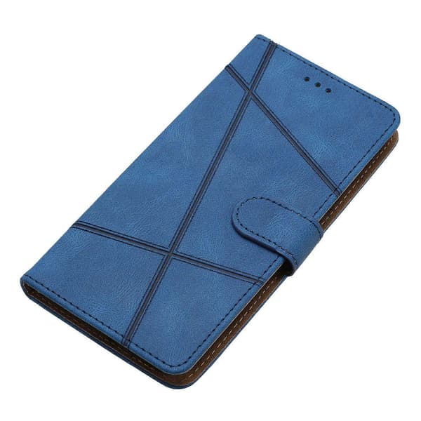 Kompatibel med iPhone 16e Plånboksfodral Linje Präglat Hud-Touch Läder Flip Telefonfodral - Grön-lingling} Multicolor Blue