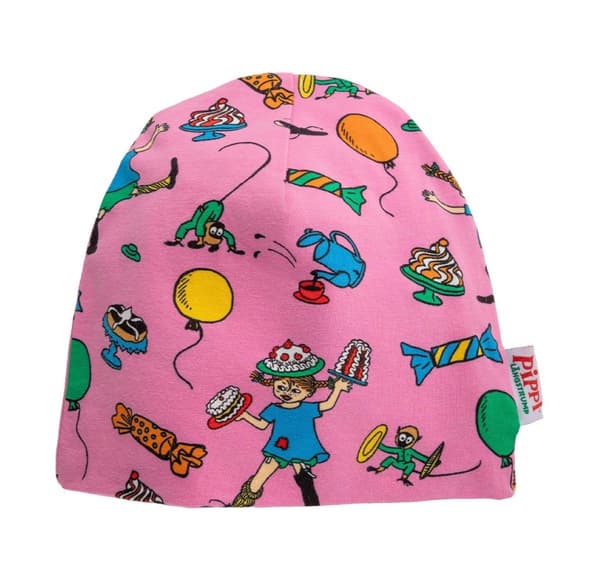 Lange strømper Pippi Party Pippi-hatt rosa