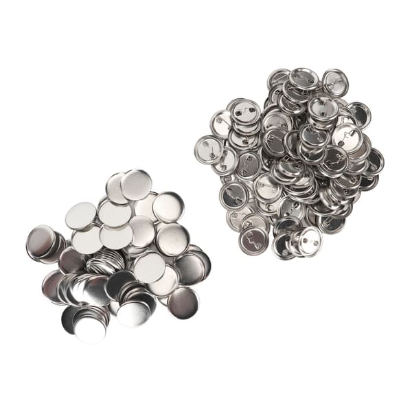100 sett med knapptilbehør i nålestil, solid og holdbart, laget av metall og plast, rustfritt, balanserte knapper, egnet for merke DIY, 37mm. 0.5