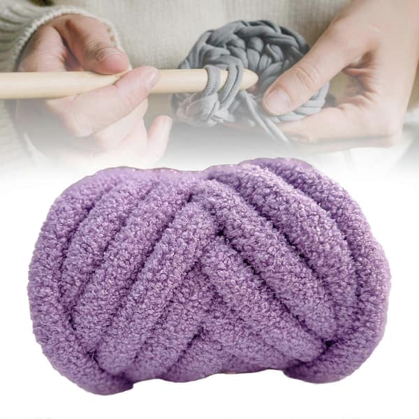 Grovt ullgarn armstickningsgarn lätt DIY handstickning tjockt garn vikt-lingling} Violet