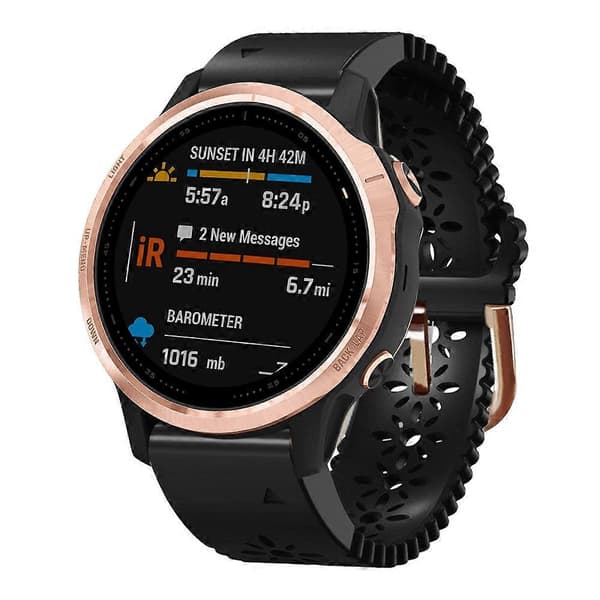 Silikone Urrem Til Garmin Fenix 6S-lingling} Black